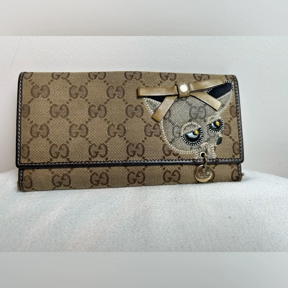 Gucci Authentic Canvas and Leather Wallet